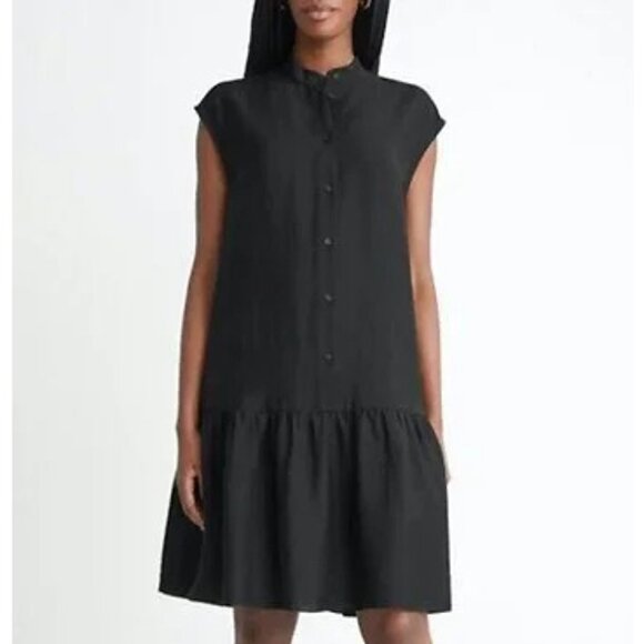 2/$40 New & Other Stories Lyocell Drop-Waist Mini Dress Black XS - Picture 1 of 7